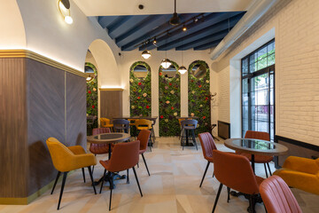 Interior of a cafe restaurant