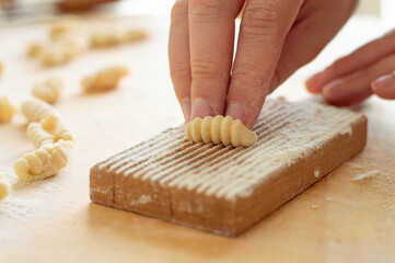 Italian potato gnocchi in the making