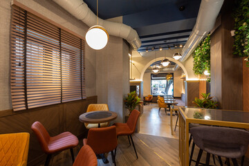 Interior of a cafe bar