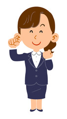 充実した笑顔のビジネスウーマン_全身
