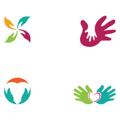 Fototapeta na wymiar Set Hand Care Logo Template vector icon Business