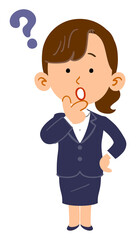 疑問を感じるビジネスウーマン_全身
