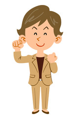 充実した笑顔のビジネスウーマン_全身
