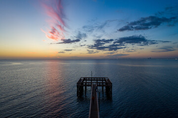 sunset on the pier