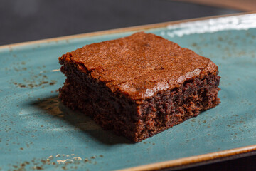 Brownie served on a plate