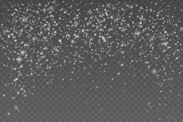 Vector heavy snowfall, snowflakes in different shapes and forms. Snow flakes