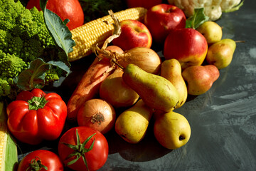 Fresh organic fruits and vegetables.