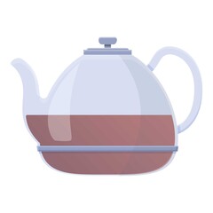 Transparent tea pot icon. Cartoon of transparent tea pot vector icon for web design isolated on white background