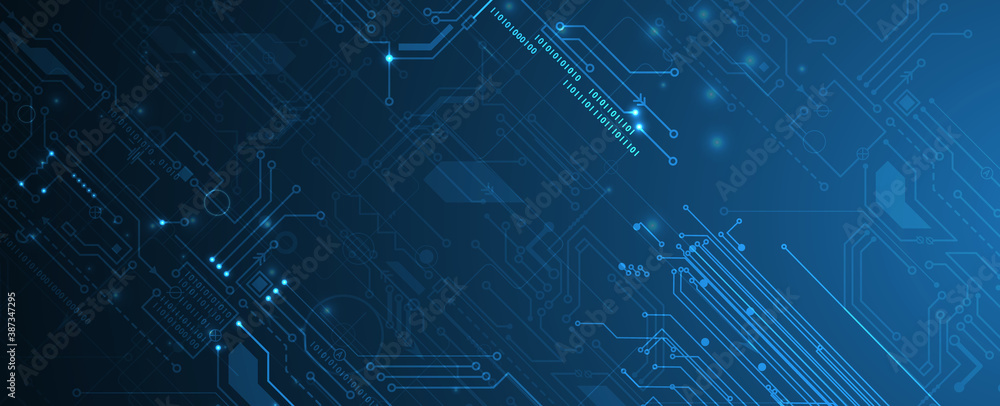 Aufkleber Abstract circuit board futuristic technology processing background