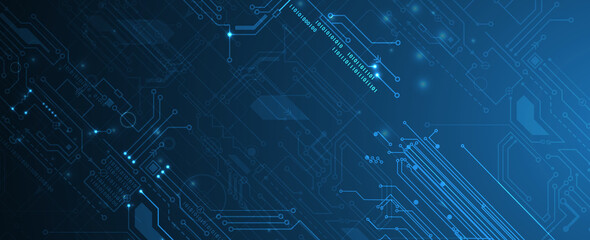 Fototapeta Abstract circuit board futuristic technology processing background obraz