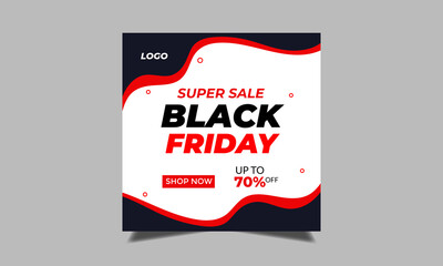 Black Friday super sale offer social media post design template