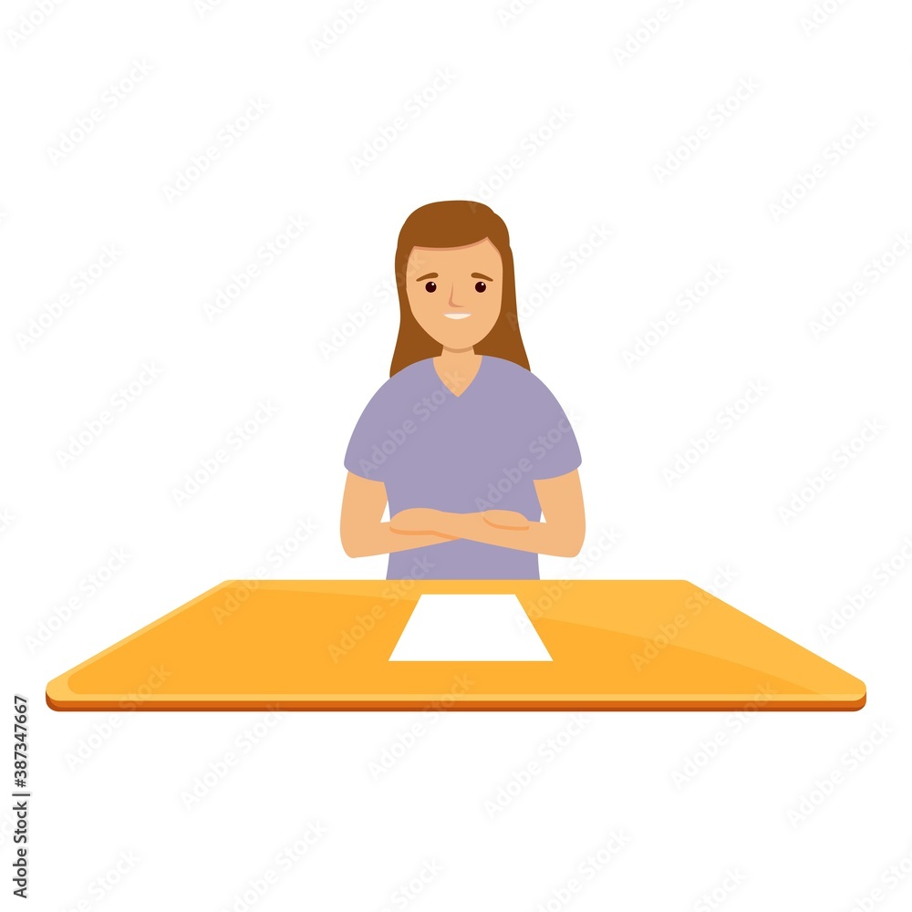 Poster test writing icon. cartoon of test writing vector icon for web design isolated on white background