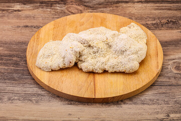Raw meat schnitzel for roast