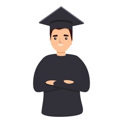 Student graduate icon. Cartoon of student graduate vector icon for web design isolated on white background