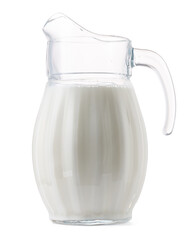 Glass milk jar isolated on white background