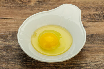 Raw Chicken egg in the bowl