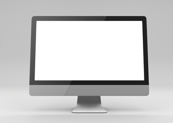 Computer monitor display with blank screen.