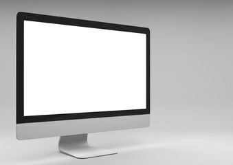 Computer monitor display with blank screen.