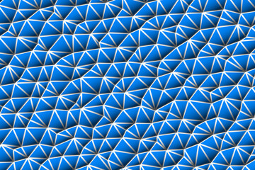 Polygonal blue and white mosaic background. Abstract low poly vector illustration. Triangular pattern in halftone style. Template geometric business design with triangle for poster, banner.