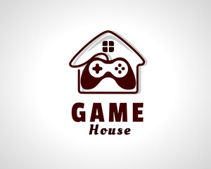 house line art cable home studio Gamers place logo icon symbol design illustration © syafart