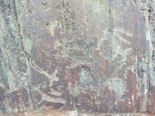 Ancient paintings on the mountain stones