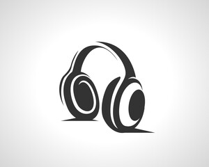 simply black Headphone art illustration