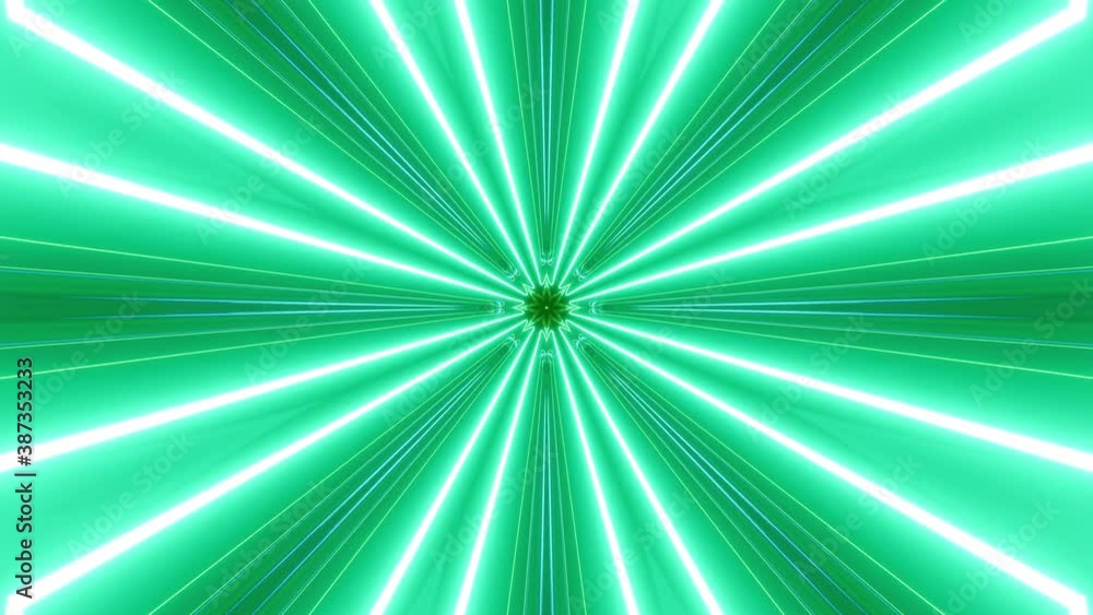 Poster 4k looped abstract high-tech tunnel with neon lights. camera flies through changing tunnel on high s