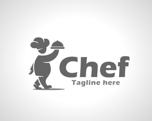 unique Abstract chef art logo icon symbol character design illustration
