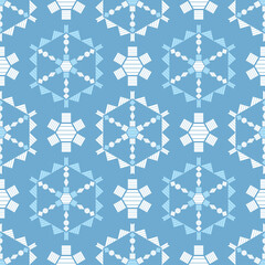 Christmas decorative snowflakes. Geometrical figure. Seamless background. Boho style. Vector illustration for web design or print.