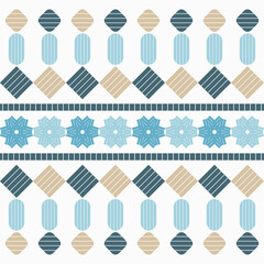 Christmas decorative snowflakes. Geometrical figure. Seamless background. Boho style. Vector illustration for web design or print.