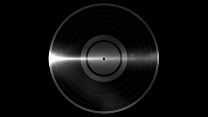 Abstract black vinyl record with very fast spin	