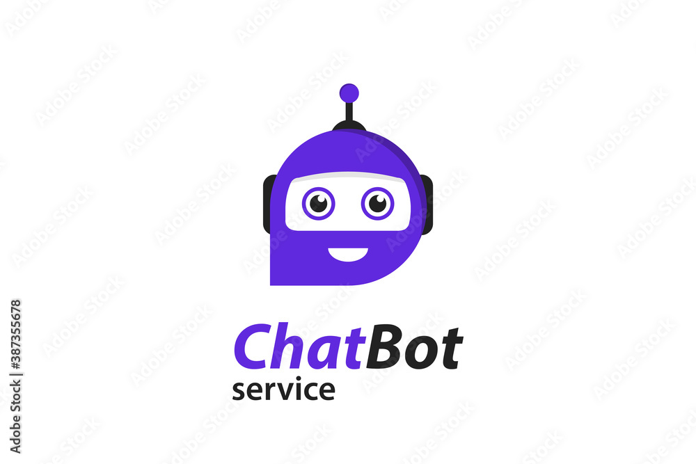 Aufkleber Flat chat bot for marketing design. Chat messenger icon. Support or service icon. Chat bot in flat style. Online consultation. Support service bot.
