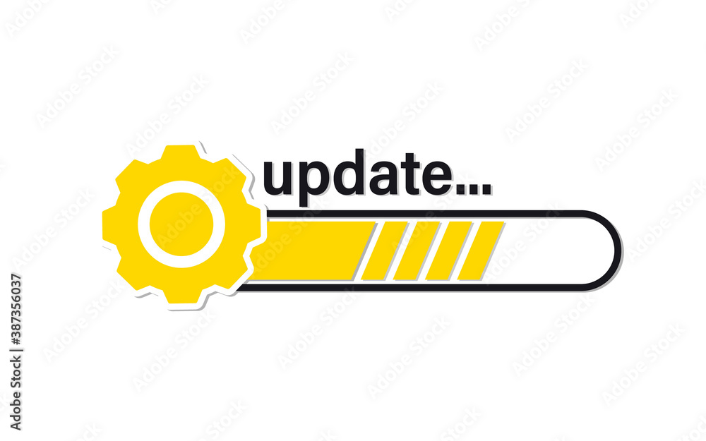 Poster update system icon. loading bar progress. load sign, upgrade, update, refresh. upgrade system icon. 
