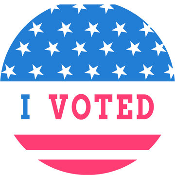 I Voted Sticker For US Presidential Election Vector Illustration