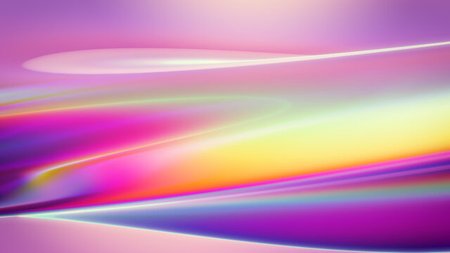 Abstract colourful chromatic glossy background. 3D render