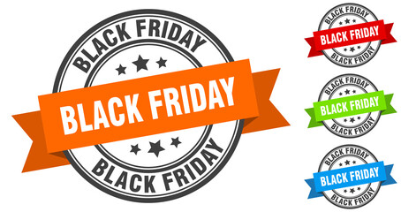 Obraz premium black friday stamp. round band sign set. label