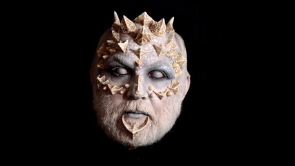 Devil head. Evil portrait. Scary horror with spooky monster.