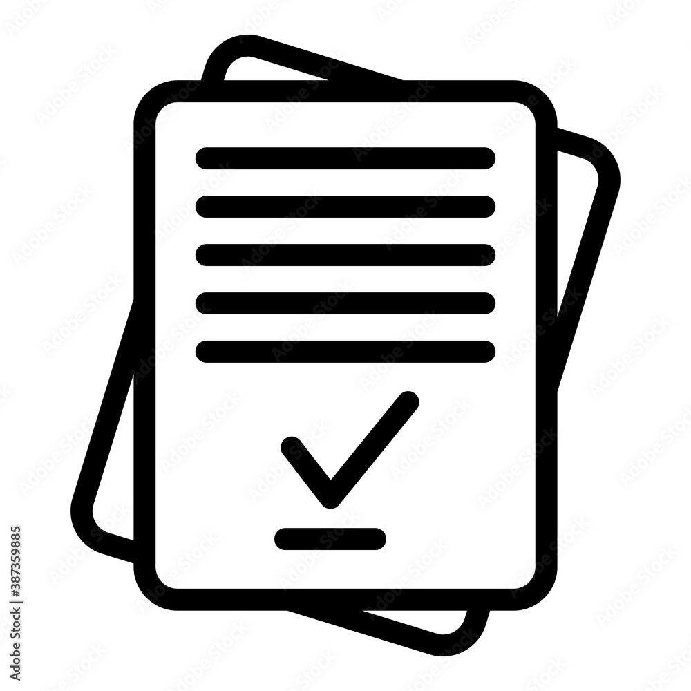 Poster Pass exam test icon. Outline pass exam test vector icon for web design isolated on white background