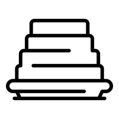 Tiramisu cake icon. Outline tiramisu cake vector icon for web design isolated on white background