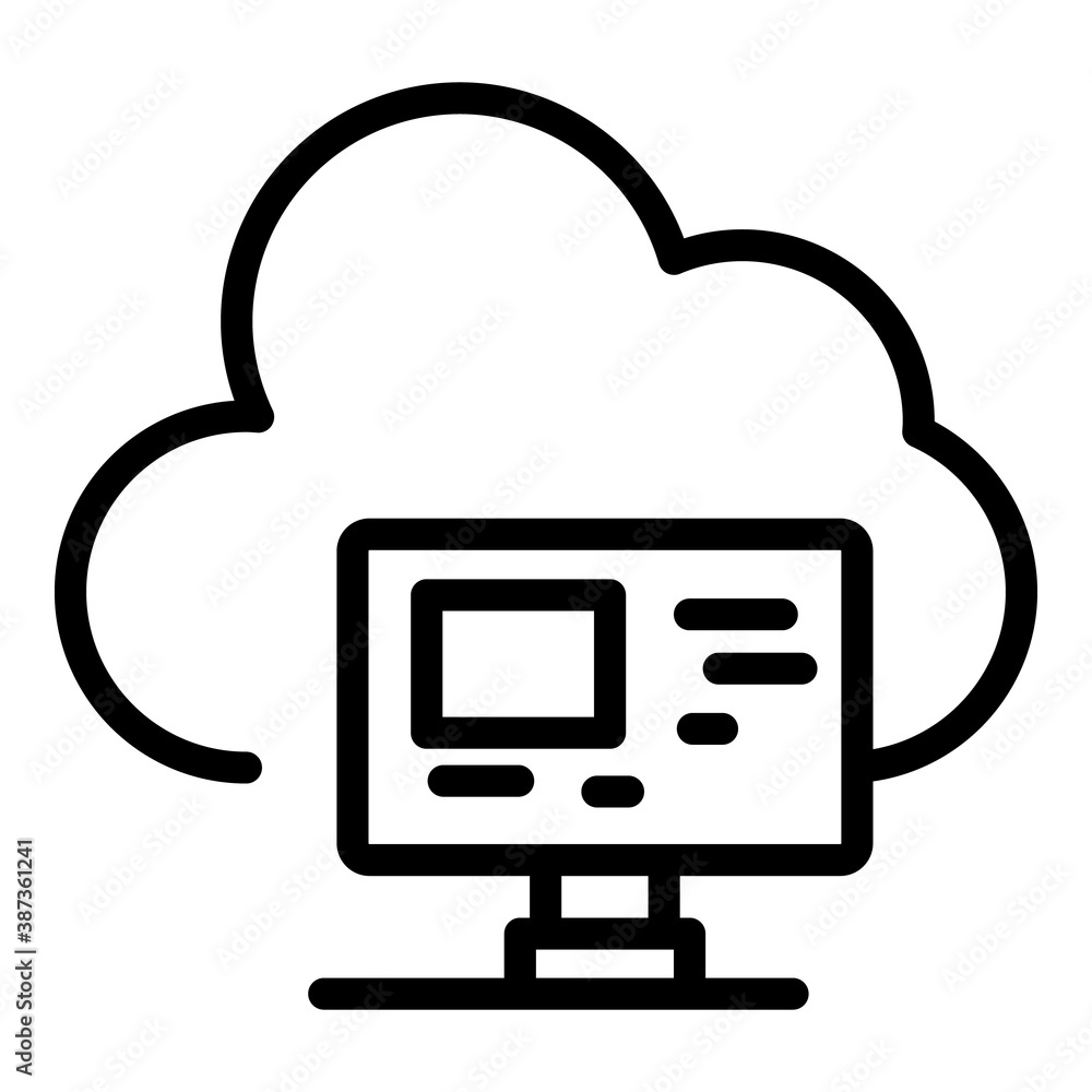 Poster computer data cloud icon. outline computer data cloud vector icon for web design isolated on white b