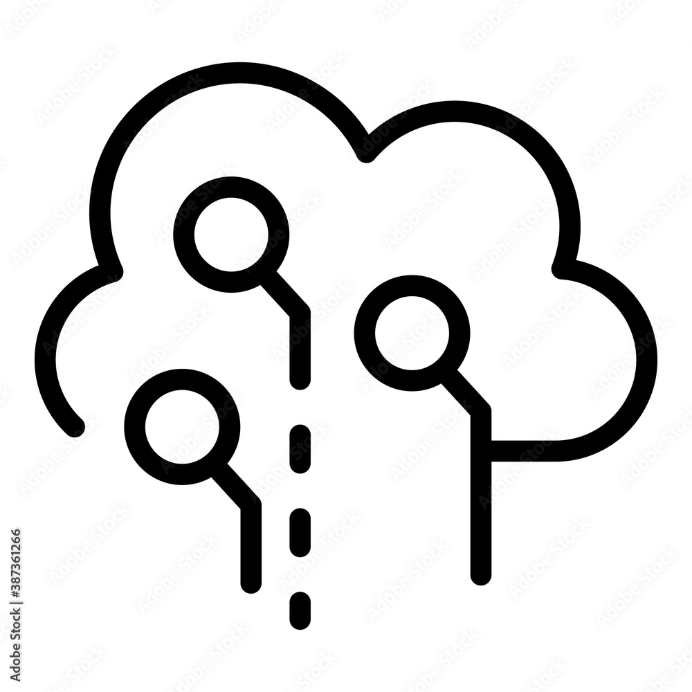 Poster digital data cloud icon. outline digital data cloud vector icon for web design isolated on white bac