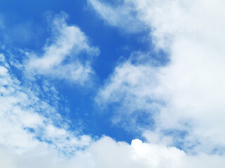 Fog floats under the clouds after the rain