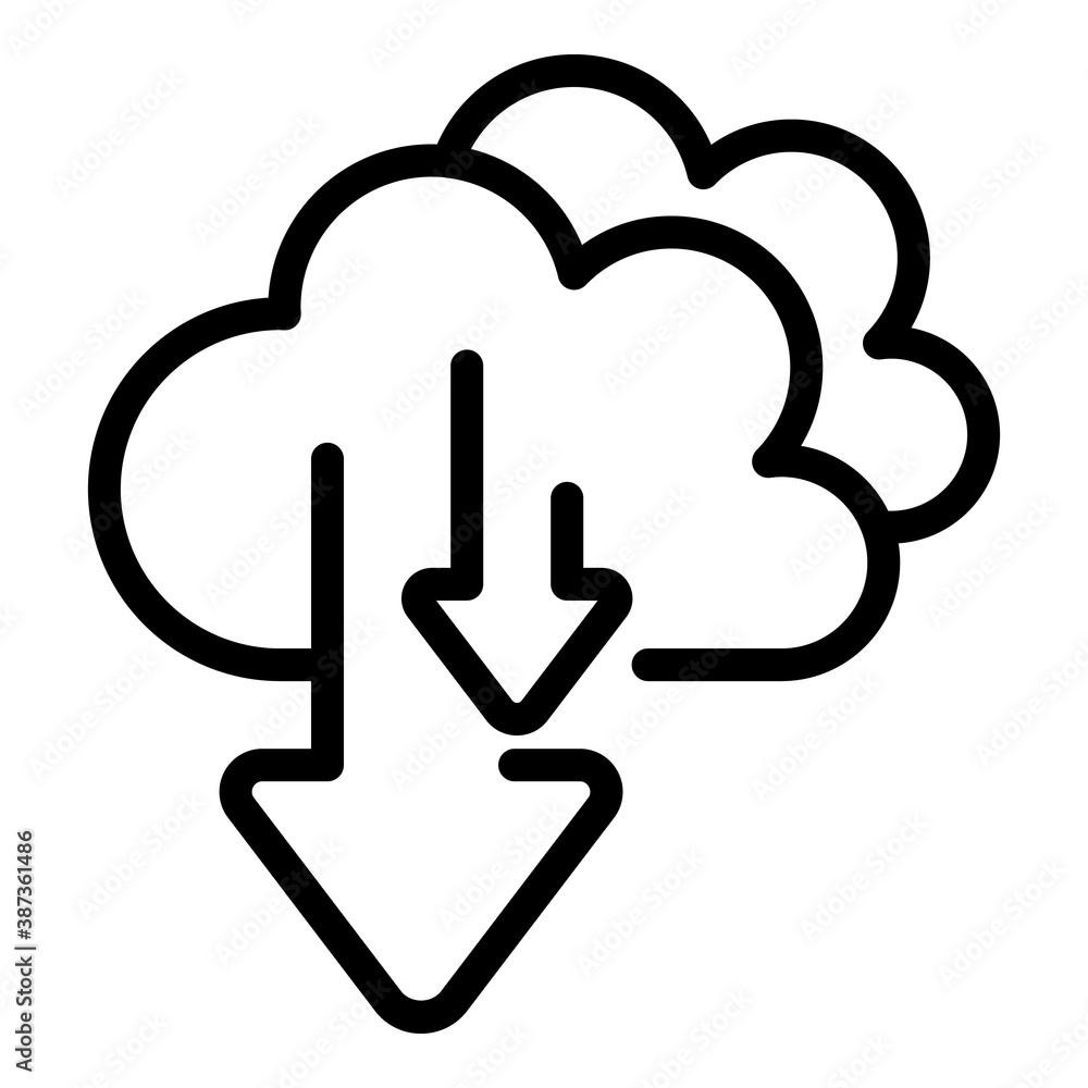 Poster download data cloud icon. outline download data cloud vector icon for web design isolated on white b