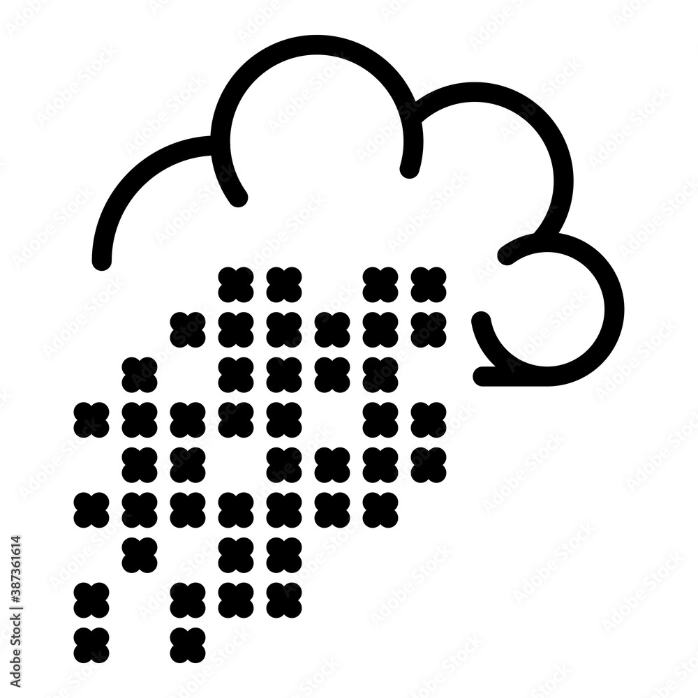 Poster digital cloud icon. outline digital cloud vector icon for web design isolated on white background