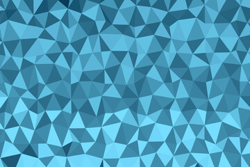 Polygonal dark blue mosaic background. Abstract low poly vector illustration. Triangular pattern  in halftone style. Template geometric business design with triangle for poster, banner, card, flyer.