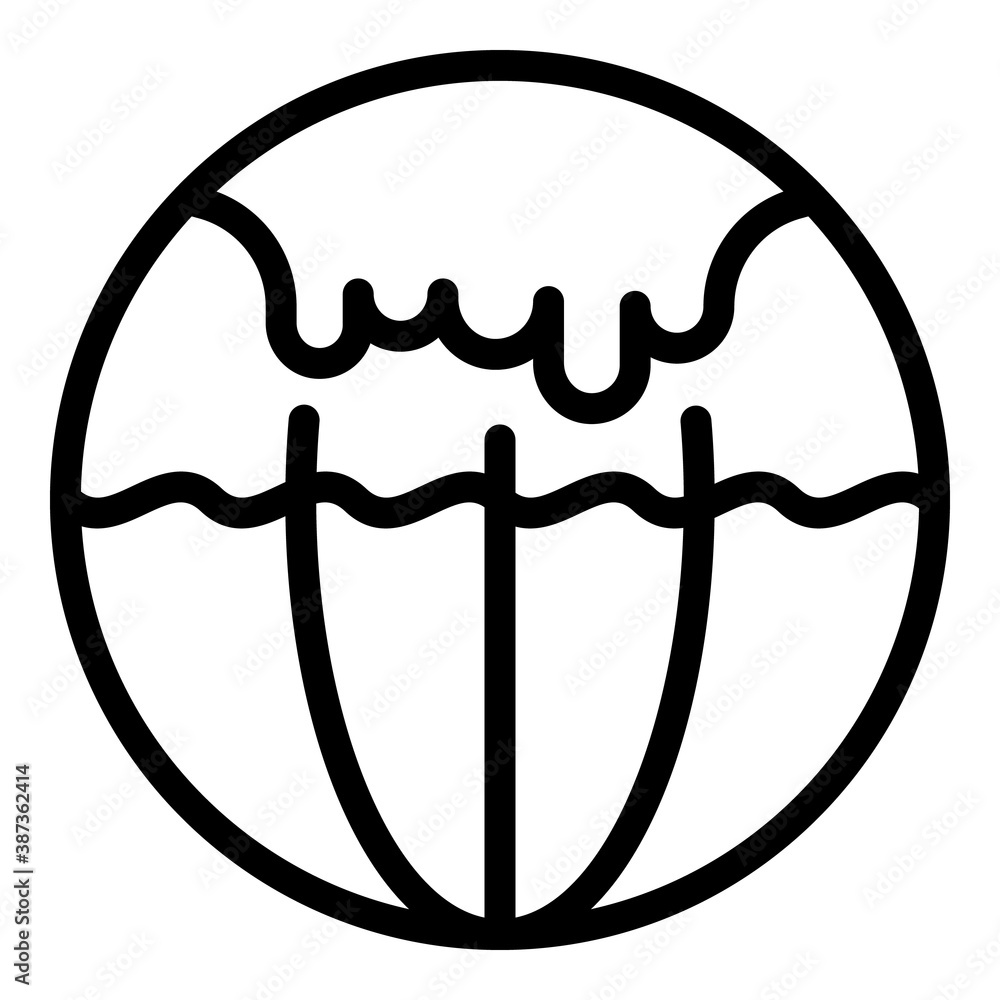 Poster planet warming icon. outline planet warming vector icon for web design isolated on white background