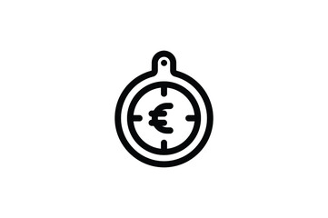 Finance Outline Icon - Euro Navigation