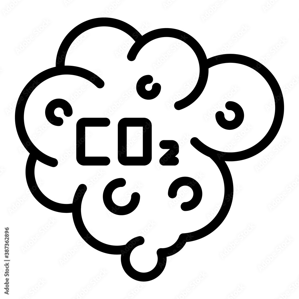 Poster co2 cloud icon. outline co2 cloud vector icon for web design isolated on white background