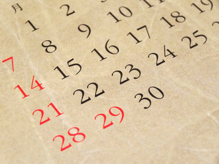 2013年のカレンダー