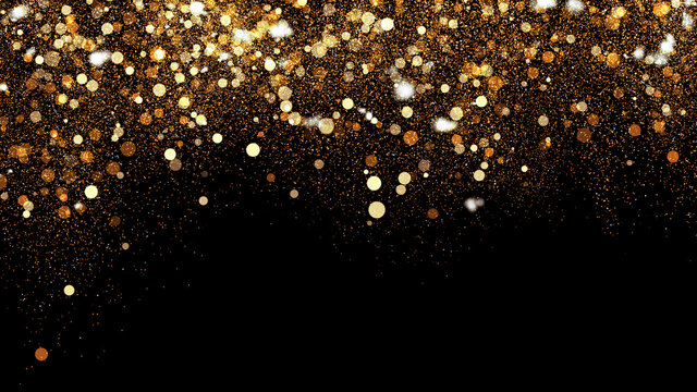 Beautiful festive background of golden confetti. Can be used to create a background for New Years or other holidays